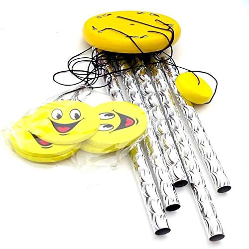 VR Creatives Wind Chime 5 Pipe 6 Smiley Face for Positive Energy | Windchimes for Balcony Bedroom with Great Sound