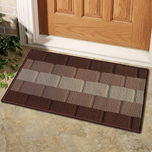 Status Polypropylene Door Mat (Pack of 2) - 58 cm x 38 cm (Blue Brown)