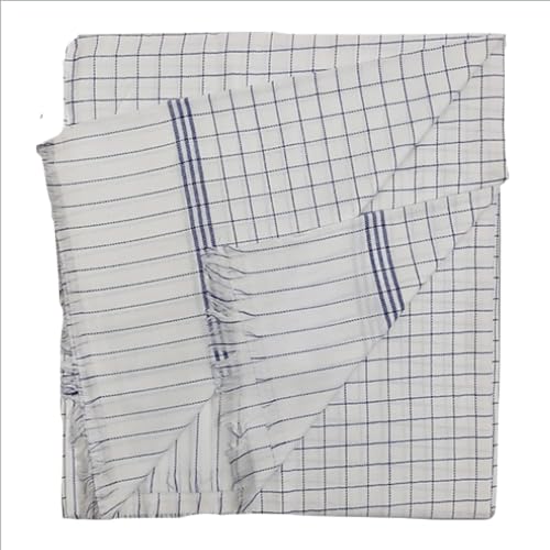 SoftTouchy 100% Soft Staple Cotton Check AC Blanket | Top Sheet | Lightweight Dohar Blanket | Khes (60x100 inches) (Blue)