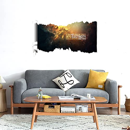 GADGETS WRAP Printed Wall Decal Sticker Scratched Paper Style Wall Decal (90cm x 50cm) - Light The World