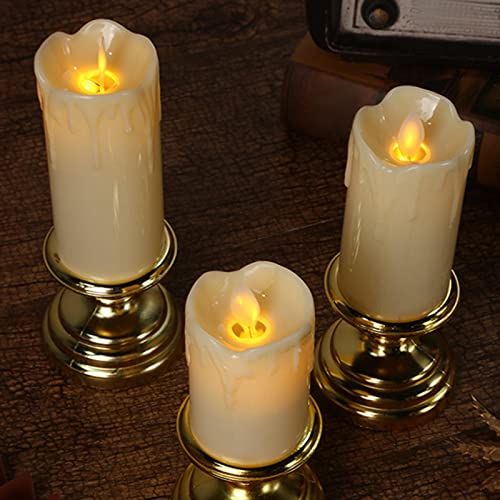 ATORSE® Flameless Candle Flickering Votive Candles Tealight Decor for Desk Festival 7Cmx14Cm