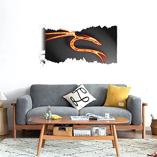 GADGETS WRAP Printed Wall Decal Sticker Scratched Paper Style Wall Decal (90cm x 50cm) - Fire Dragon