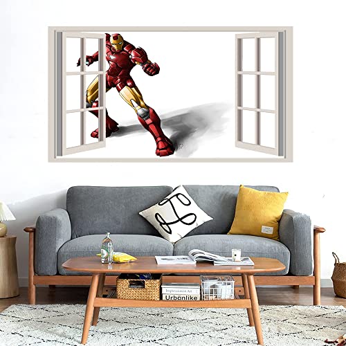 GADGETS WRAP Printed Wall Decal Sticker Fake Window Style Decal (90cm x 50cm) - Iron Model Art