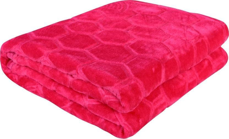 VERDECO Embossed, Floral 500 TC Lightweight Super Soft Cosy Warm Single Bed Floral Mink Blanket for Winter, Ac Bed Blanket (Pink, Double -85x85 Inch)