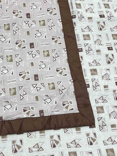 Pure Decor Silken Collection 100% Pure Cotton Double Bed King Size Dohar (87"X95") PD 3970 - Geometric, Brown