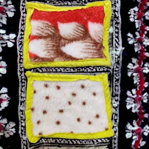 RMCG Traders Laddu Gopal Velvet Blankets, Kanha Ji Kambal | Laddu Gopal Ji Winter Blanket Accessories for Laddu Gopal Size 4 (Set of 2)