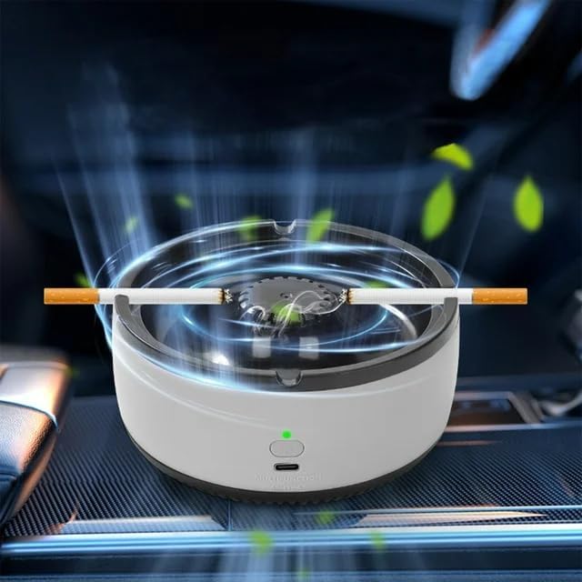 Homely Haven 2-in-1 Smart Electric Ashtray & Air Purifier | USB Chargeable Smokeless Ashtray | Soot Free Indoor Outdoor Smoke Removal Ashtray | Cigarettes Tray in Home Car Office (Multicolour 1-Pcs)