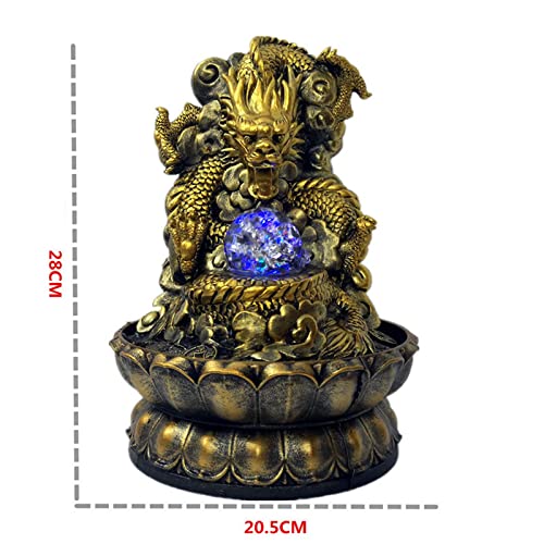 CALANDIS® Desktop Water Fountain Feng Shui Waterfall Statue Ornament with Rolling Ball