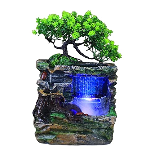 ATORSE® Indoor Water Fountains Rockery Landscape Desk Waterfall Fountain Decor with Fog