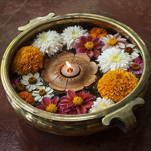 Cycle Pure Soulveda Wooden Agarbatti Stand with Ash Catcher | Decorative Floating Tealight Holder | Handmade Incense Sticks Holder | Lotus Shape Dhoop Stick Holder | Can be Used in Home & Temples