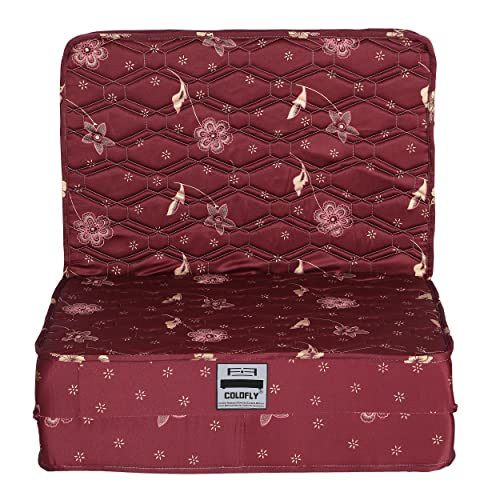 COLOFLY Three Fold 4 inch High Density Soft Bounce PU Foam Mattress Maroon (Single 72x35x4 inch)