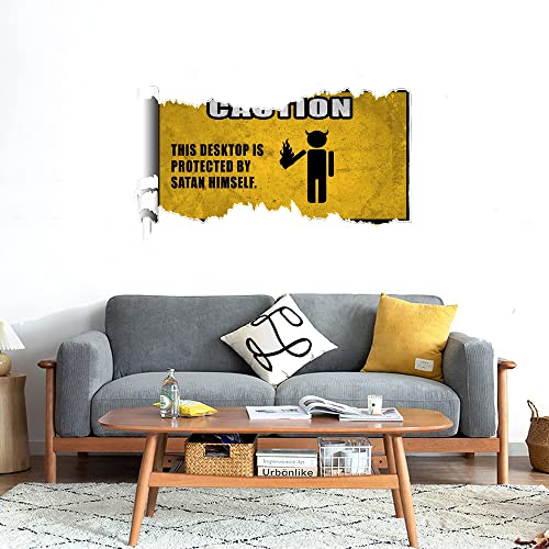 GADGETS WRAP Printed Wall Decal Sticker Scratched Paper Style Wall Decal (90cm x 50cm) - Satan (2)