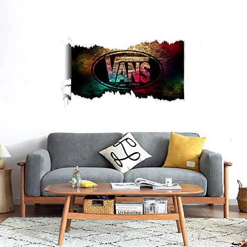 GADGETS WRAP Printed Wall Decal Sticker Scratched Paper Style Wall Decal (90cm x 50cm) - Vans Logo