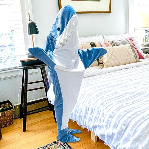 UJEAVETTE® Shark Blanket Parties Plush Funny Clothing Comfortable Cosplay Shark Costume L