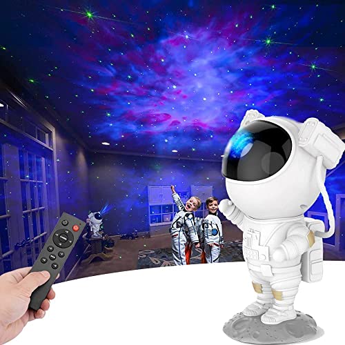 DesiDiya® Astronaut Galaxy Projector with Remote Control - 360° Adjustable Timer Kids Astronaut Nebula Night Light, for Gifts,Baby Adults Bedroom, Gaming Room, Home and Party (Corded Electric)