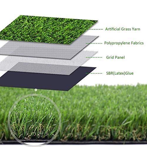 M G'S REAL DECOR 20 MM Artificial Grass Carpet Mat for Balcony and Lawn Floor, High Density for Covering Balcony (1.5 x 5, Green)