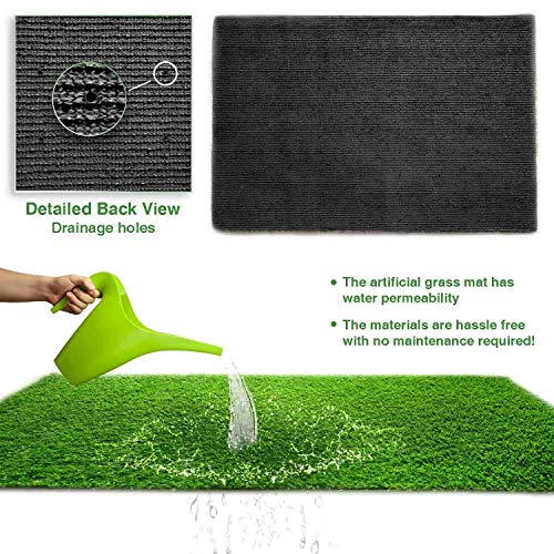 CHETANYA Loomtex ™ 35MM Loomtex High Density Artificial Grass Mat for Terrace, Balcony, Floor, Garden, Doormat with 4 Layers Protection (Green, 2x5 feet)