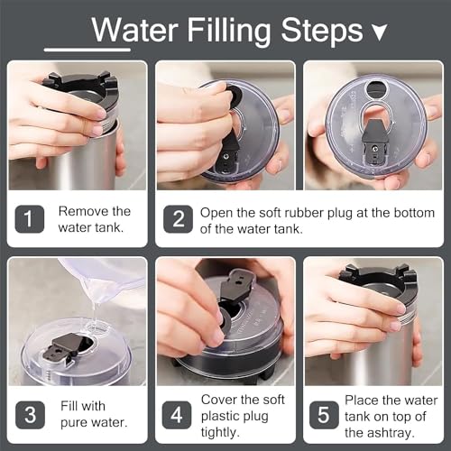 SIMPLICO Car Cigarette Ashtray with Lid with Water Tank Portable Detachable Vehicle Ashtray Cigarette Ashtray Windproof Creative Ashtray With Funnel & Water Tank Design, Suitable For Car/office/home