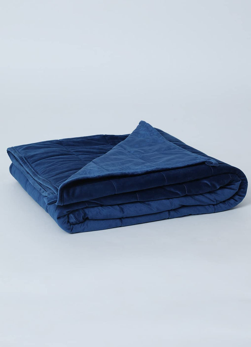 Tucked In | All Season Blanket | Blue Mink - Weighted Blanket | Cotton Material Filled with High Density Glass Beads | Anxiety Blanket | Standard Size (50" x 75")