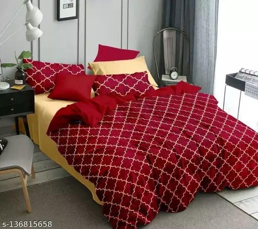 SIYARAM Handloom Industries BEDSHEET for Double Bed with 2 Pillow Covers,Bed Sheet for Bedroom - BZ41