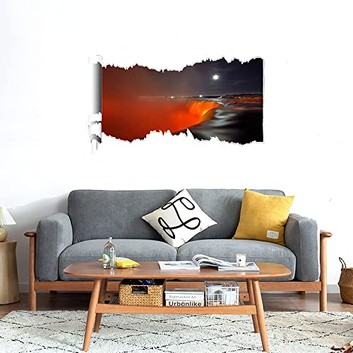 GADGETS WRAP Printed Wall Decal Sticker Scratched Paper Style Wall Decal (90cm x 50cm) - River Orange