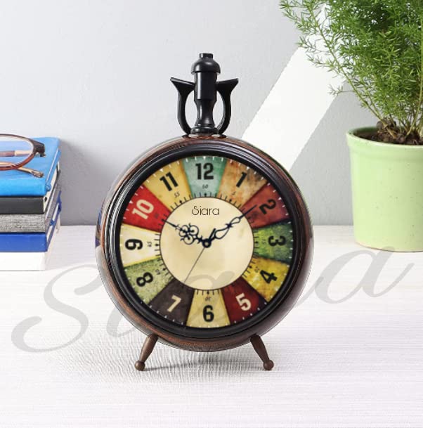 Siara Table Clock Antique Style Office and Home Decor Items