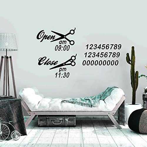 GADGETS WRAP Wall Decal Vinyl Sticker Wall Decoration - Time Bussness Hour Hair Salon Sticker