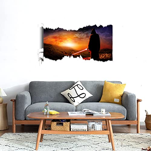 GADGETS WRAP Printed Wall Decal Sticker Scratched Paper Style Wall Decal (90cm x 50cm) - Kylo Sunset