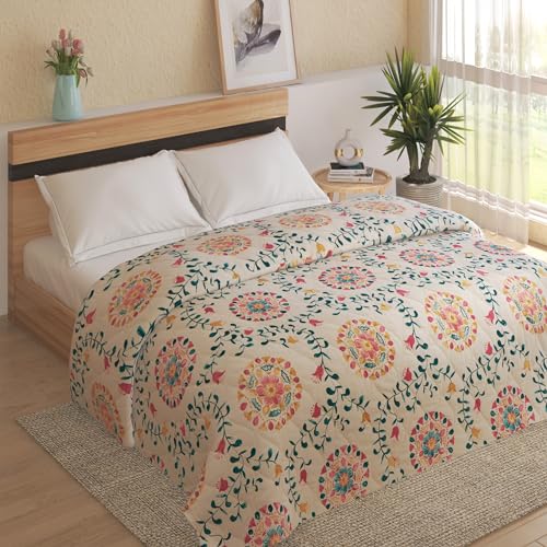 Home Centre Rhapsody Morganite Cotton Printed Double Quilt