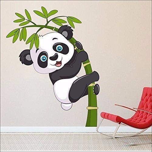 WOW Interiors Removable Panda Environmentally Mural Wall Stickers (Multicolour, PVC, Medium)