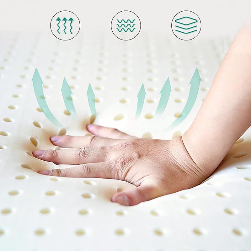 Linenovation 100% Natural Latex Mattress Topper - Firm - 2 Inch - Pressure Relief for Back Pain, Soft and Comfortable Latex Mattress, Size 91cm x 182 cm