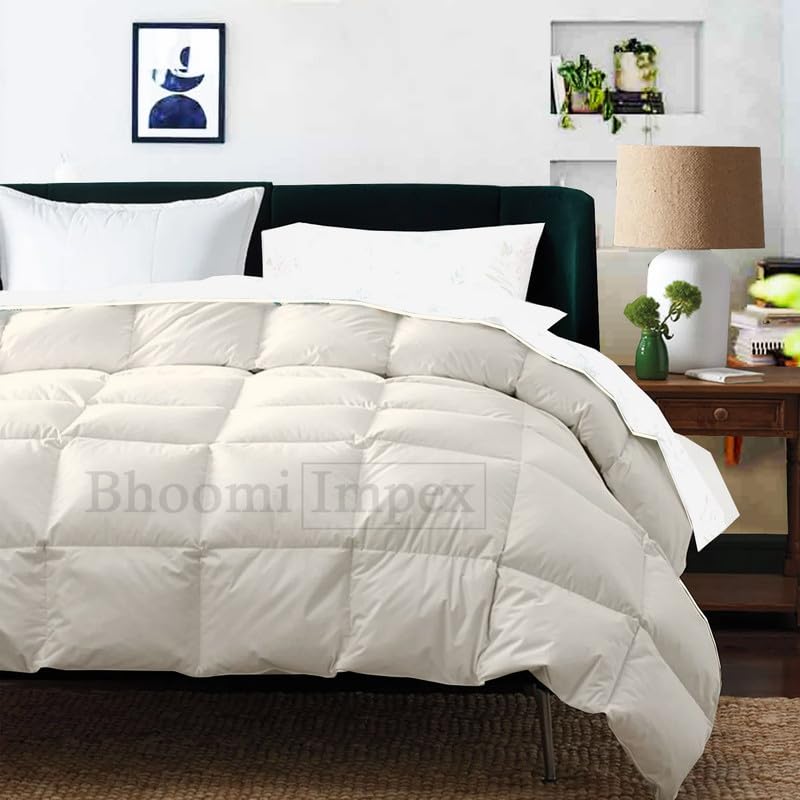 Comforter Single Bed - All Season/AC/Summer Solid Single Bed Comforter Blanket | Dohar | Duvets |Ultra Soft & Light Weight - (200 GSM, Ivory)