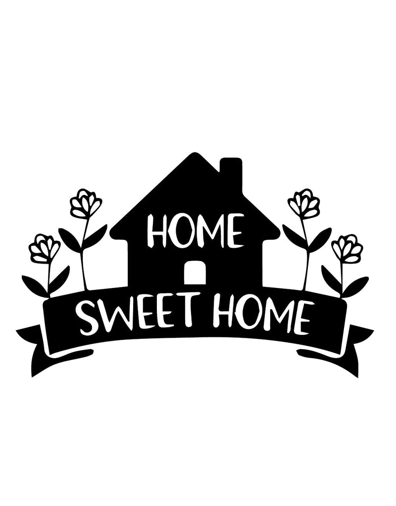 VVWV Home Sweet Home Quotes Door Stickers Vinyl Decals Wall Stickers Bedroom Living Room Kids Room Office Doors L X H 55 X 45 Cms