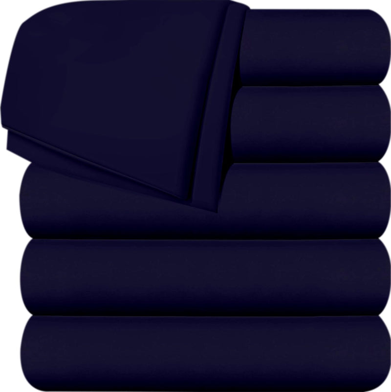 RAJVEER TEXTILE Stylish Homes Pure Microfiber Light Weight Soft & Easy Care Bedsheet King Size (102" x 108") with 2 Piece Pillow Cover Size(18"x28")-Navy Blue