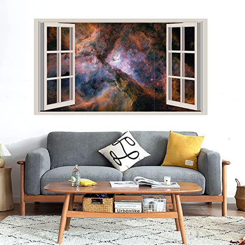 GADGETS WRAP Printed Wall Decal Sticker Fake Window Style Decal (90cm x 50cm) - Universe Flares