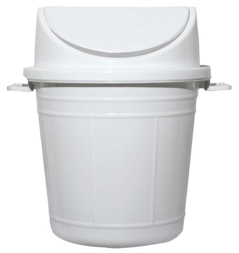 Kuber Industries Plastic Swing Lid Garbage Waste Dustbin for Home, Office, Factory, 30 Liters, Large Size (White) -CTKTC038705