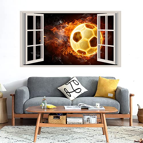 GADGETS WRAP Printed Wall Decal Sticker Fake Window Style Decal (90cm x 50cm) - Football 3