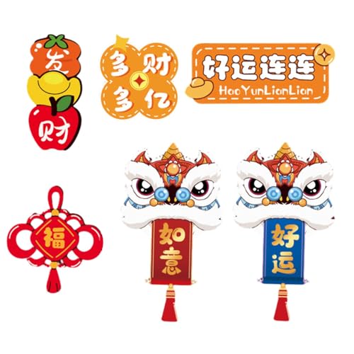 CALANDIS® 6X Chinese New Year Refrigerator Magnets Refrigerator Stickers for Kitchen | 6 Fridge Magnets