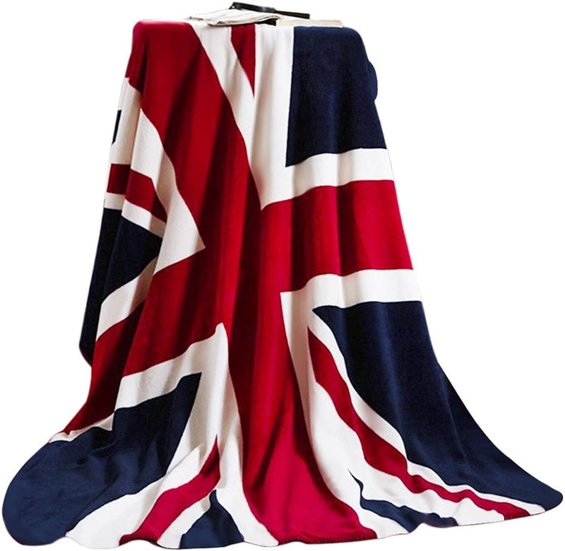 EMERGE UK Flag Bed Blanket Luxury Fleece Blanket Great British Flag Chair Cabin Sofa Couch Blanket Warm Soft Plush Travel Blanket Bedspread Cover Beach Throw Blanket