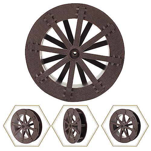 Yardwe Fountain Water Wheel Waterfall Decor Jewelry Accessories Fish Tank Decoration Simulation Wheel Model Fish Tank Fountain Wheel Water Fountain Part Miniature Plastic Fall Brown