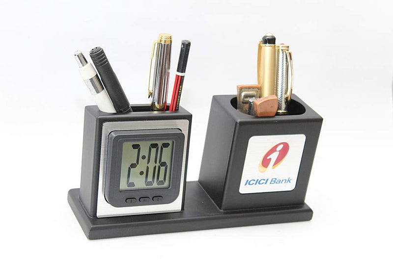 Laps of Luxury® Table Top with Detachable LED Clock, Visiting Card Holder and Tumbler