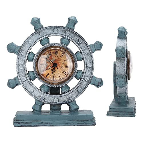 European Retro Clock, Sculptural Ornament Retro Mirror Frame Retro Table Clock Desktop Ornament for Office for Study Room for Living Room