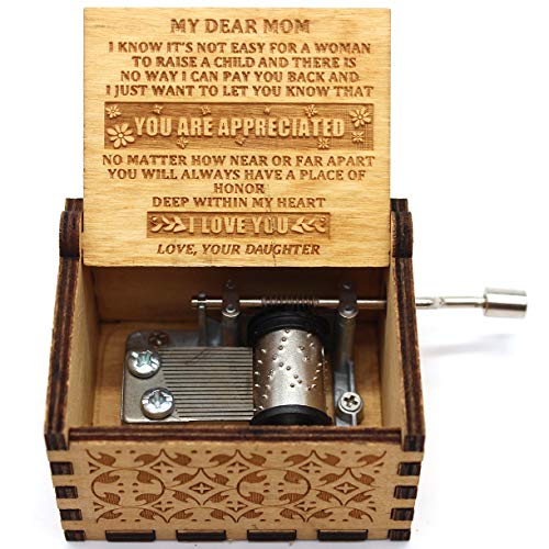 ukebobo Wooden Music Box- You are My Sunshine Music Box, from Daughter to Mom, Unique Music Gifts for Mother - 1 Set