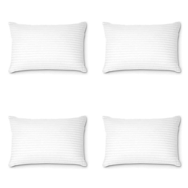 Habitat Rectangular 12x18 Inches Cushion, Set of 2, Leilani Microfiber Hotel Quality Premium Fibre Soft Cushion, Lumbar Pillow Filler - White