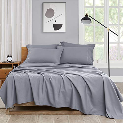 Bedsure Satin Sheets - Grey Satin Sheets Full for Hair and Skin, Gifts for Women