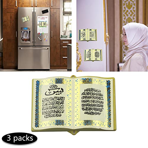 CALANDIS 3X Eid Book Fridge Magnets Board Stickers Note Holder for Kitchen Ornaments B