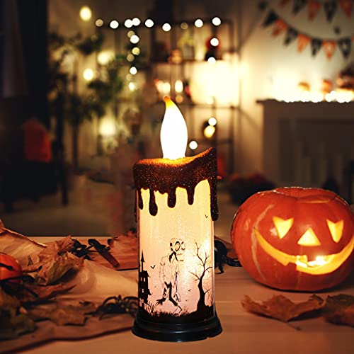 ATORSE® Halloween Candle Light Led Desk Lamp Night Light Photo Props Skull People|Unique Gift|Night Lamp|Fancy Light|Gadgets Gift For Friend|Cute Table Lamp Light For Bedroom|Bedside Lamps