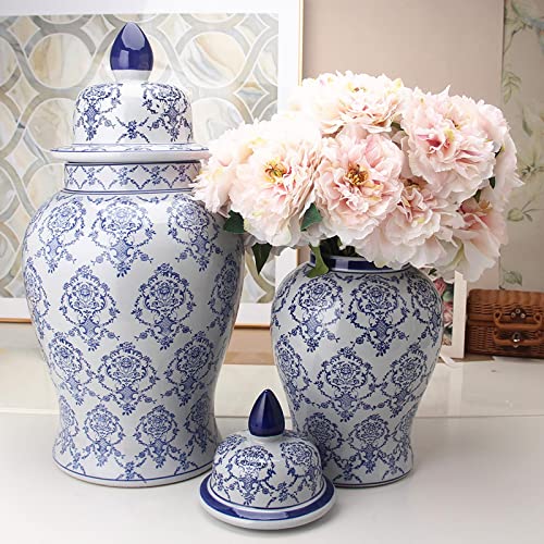 BNF Porcelain Ginger Jar Chinese Style Floral Arrangement Decorative Flower Vase M