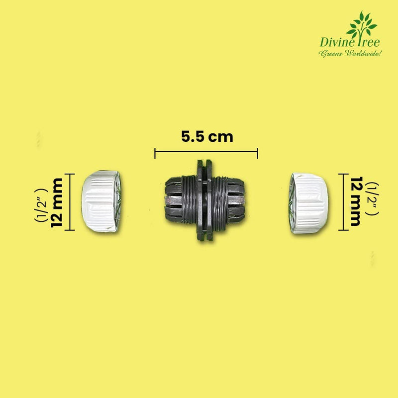 Divine Tree 1/2 Inch to 1/2 Inch Garden Water Hose Connector Pipe to Pipe Quick Connectors Joining Mender Pipe Fitting Joiner Connector