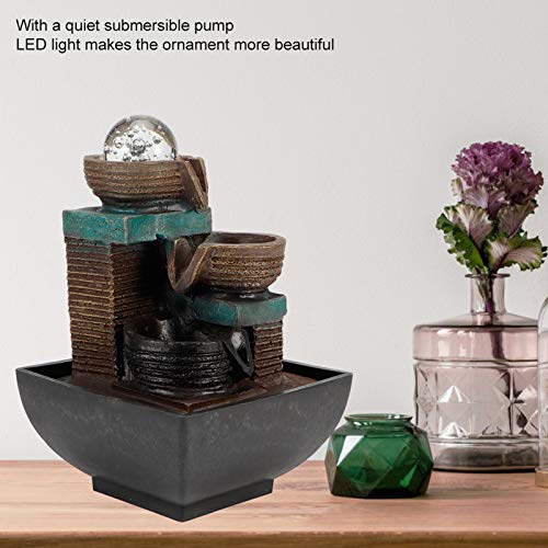 Set of 2 Desktop Fountain, Stable and Durable Led Desktop Fountain for Home Office for Desktop Decoration(Model: 9116)